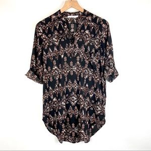 Lush Roll Tab Sleeve Blouse